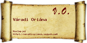 Váradi Oriána névjegykártya